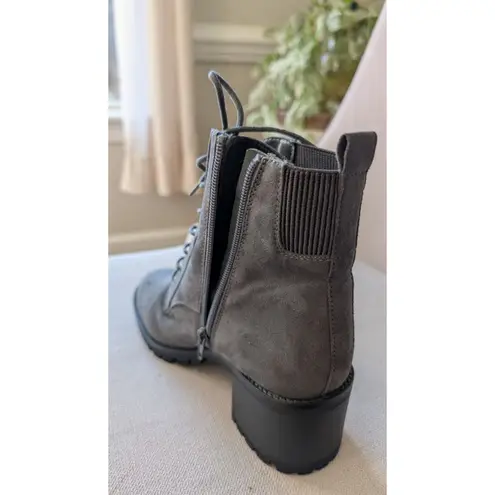 Market & Spruce Women's Gray Lace Up Boots Size 6.5