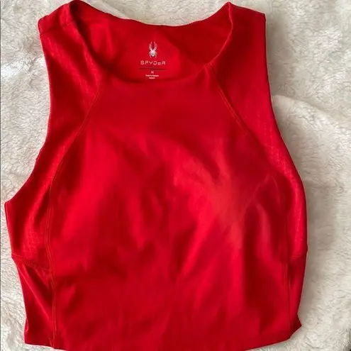Spyder Red Crop Fitted Tank Top