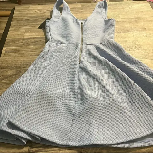 Lulus Baby Blue Home Before Daylight Periwinkle Dress; size Medium