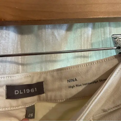 DL1961 Nina High Rise Instasculpt Skinny Jeans Pants Ivory Cream NEW Size 26
