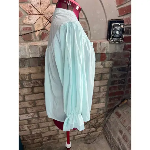 bed jacket satin lace aqua Blue Size L