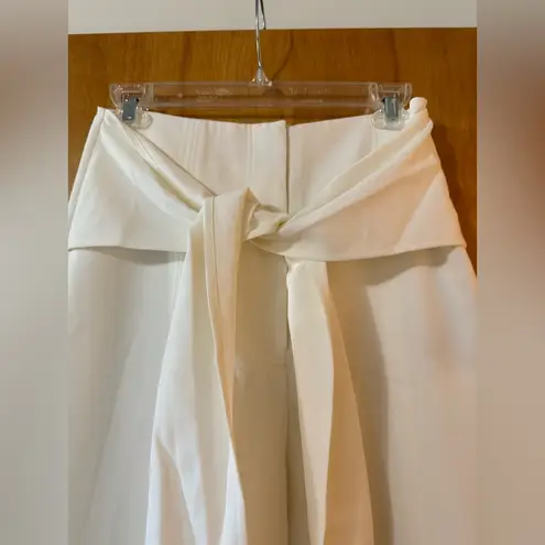 Milly Monroe Cady Pants Ecru Waist Tie Detail Lined Revolve NWT Size 0 MSRP $325