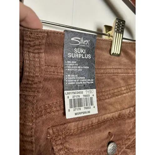 Silver Jeans Suki Military Surplus Skinny Corduroy Flare Pants Brown 26 X 34 Purple