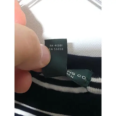 LRL Lauren Jeans Co Dress Tiered Ruffle Blue White Striped Nautical Womens M Size M