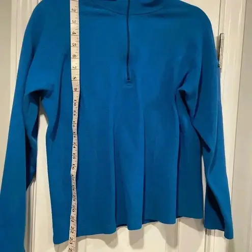 L.L. Bean Turquoisee Long Sleeveeve Mock Neck Quarter Zip Pullover Fleece Size S Blue