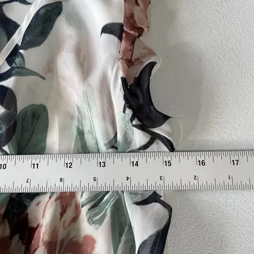 Kate and Lily Womens Floral Chiffon Wrap Maxi Dress Size 4 Semi Sheer Top Fairy Pink