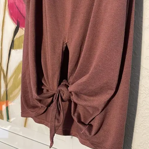 prAna Brown Dark Mauve High Neck Twist Back Top Medium Athleisure Tank Yoga