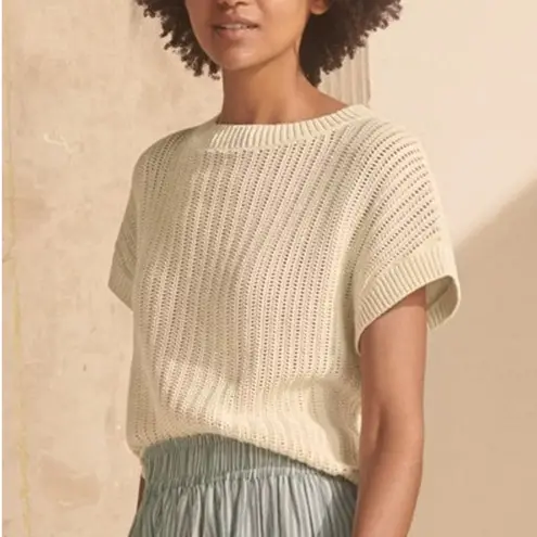 Poetry Crochet Stitch Organic Cotton Sweater Ecru 12