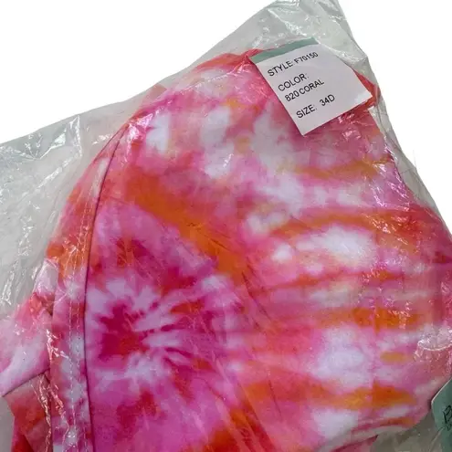 NWT Sundazed Beka Tie Dyed Underwire Bow Bikini Top D Cup Size 34D Orange