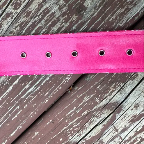 Women’s Coquettecore Feminine Casual Barbiecore Pink Floral 5 Hole Belt|34