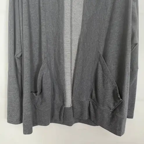 prAna Organic Cotton Blend Open Front Gray Cardigan Sweater Size Medium