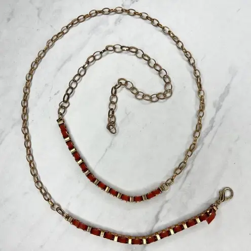 Gold Tone Woven Box Chain Link Belt Large/XL (L/XL) ✨