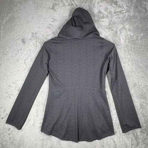prAna Angie Hoodie Breathe Pullover V-Neck Long Sleeve Athleisure Gray Medium