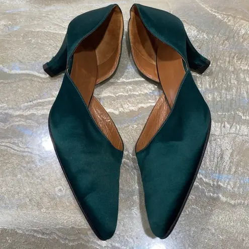 Giorgio Armani Green Pumps Short Heels Women Shoes Size 8.5