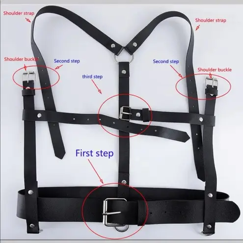 Harness Double Underbust Suspender Belt New Black