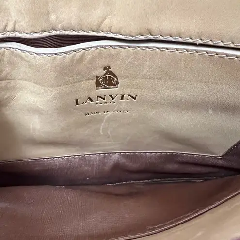 Lanvin Snakeskin Partition Shoulder Bag in Red