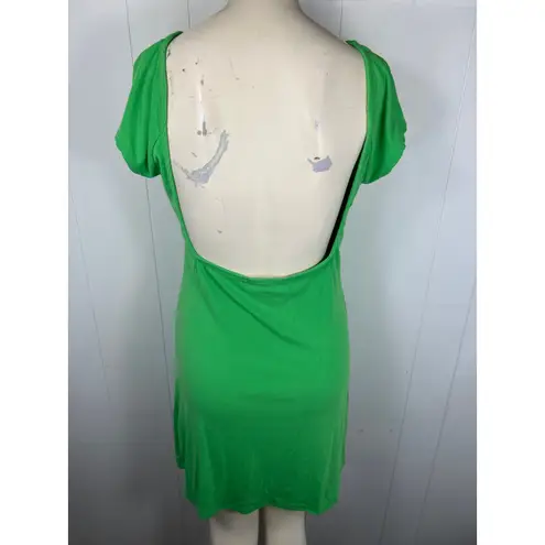 Free People  Beach Green Rosalia Low Back Mini Dress/Cover Up. Size L NWOT