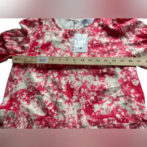 Sugarlips Women's M Pink Floral Ruffle Blouse Long Sleeve Casual Top Size M