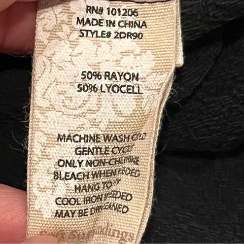 Soft Surroundings Black Long Sleeve Chiara Blouse Tunic Top size Medium