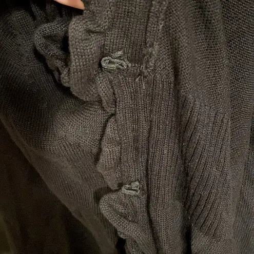 NWT 🖤 I.N.C. Macy’s Long Cardigan/Duster Ruffled Trim Cotton Blend Deep Black 2X