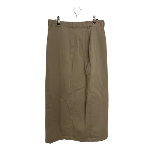 Ruff Hewn  Skirt Womens 14 Button Front Midi Khaki Tan Cotton Vintage Made in USA thumbnail 2