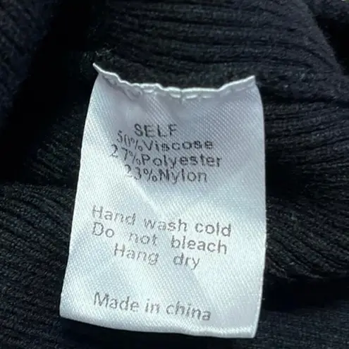 Mod Ref Black Ribbed Knit Button Down Cropped Cardigan Sweater Top Size S - Image 5