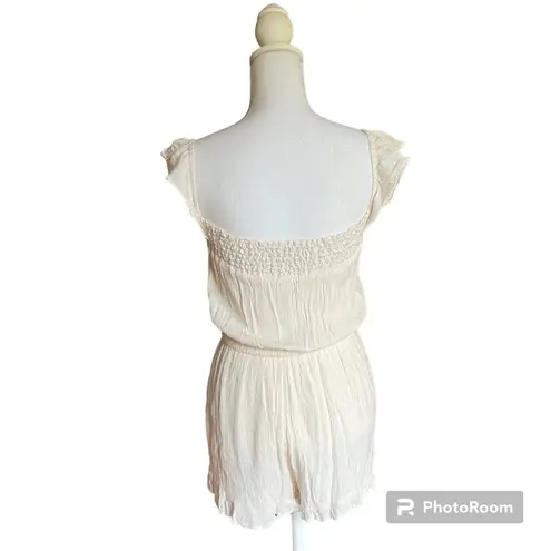 American Eagle  Eyelet Off The Shoulder Flutter Sleeve Romper- Size Small