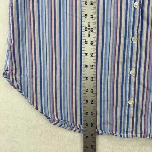 Xirena Striped‎ Button Up Shirt Cotton Blue Red White Casual XS