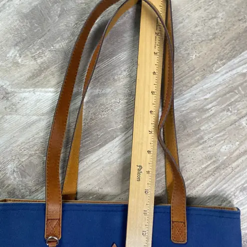 Most Wanted USA Womens Navy Lightweight Canvas Leather Shoulder Tote Handbag