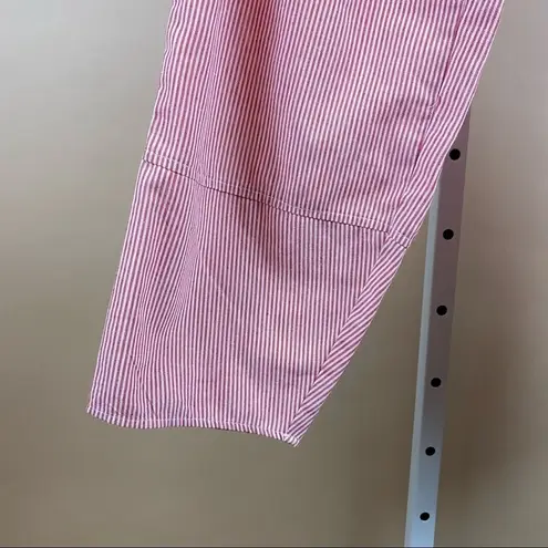 Misslook Medium 90’s Women’s Striped Red & White Pants Island Vacation Tapered