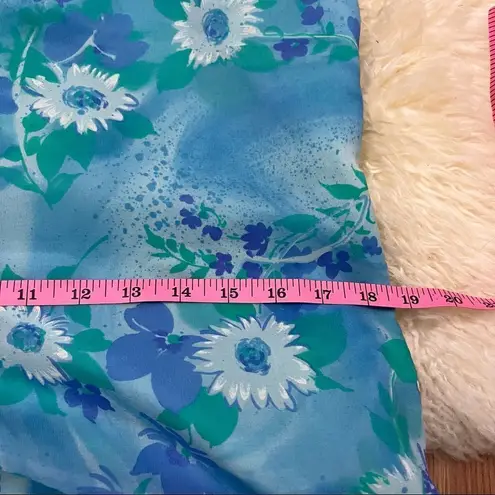 Vintage 70’s does 30’s Handmade Blue Floral Capelet Ruffle Sleeve Maxi Gown 8/10 Size M