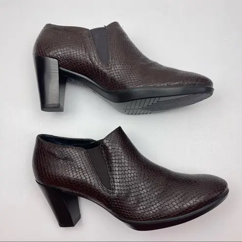 Ecco Shape 55 Plateau Stack Shootie Coffee Cafe Booties Women’s Size 40