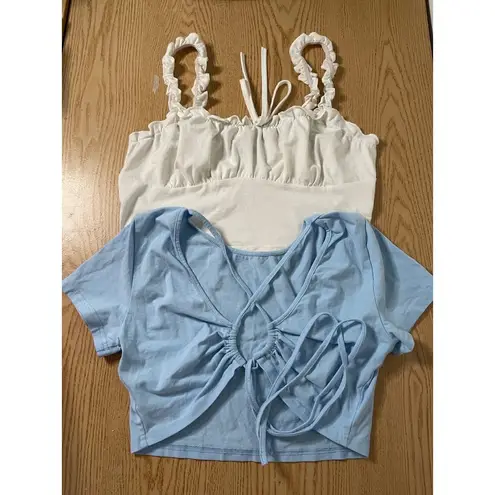 SheIn B95 Bundle of 2 Women’s  Crop Tops blue white size Medium thumbnail 1