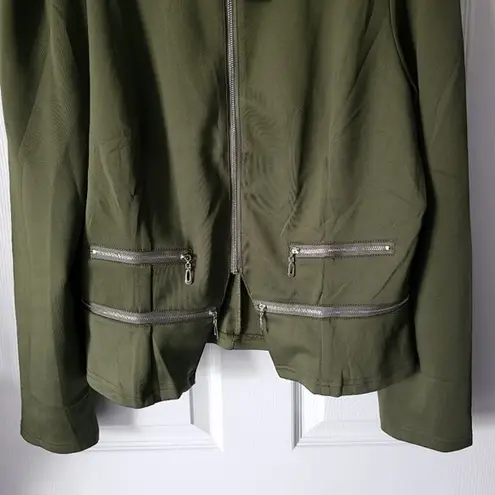 Zeagoo Zippered Front Cropped Blazer Jacket - Size XL