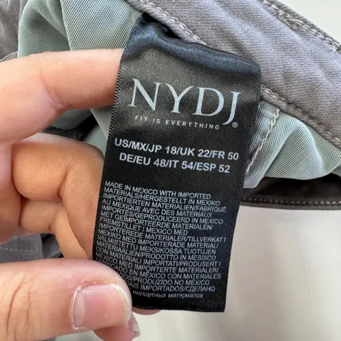 NYDJ Curves 360 Jeans Womens Size 18 Gray Stretch Straight Leg Stretch