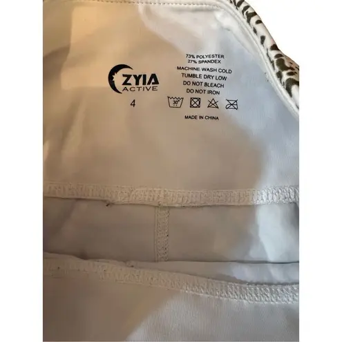 Zyia ACTIVE White Stay Gold Light N' Tight High Rise 7/8 Leggings Flecked