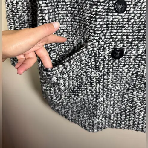 Hatch The Bristol Boucle Wool Coat Black Knit Double Breasted Sz 3 US 10