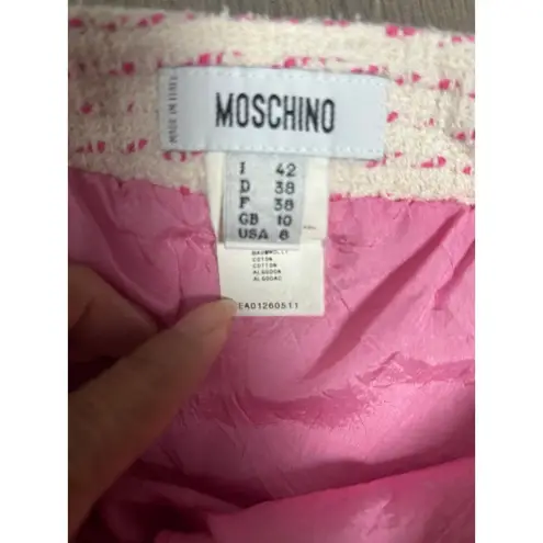 Moschino tweed pink tweed skirt us size 8