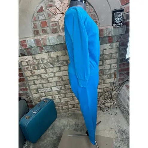 sweat suit sweat shirt sweat pants 1980s blue Size M