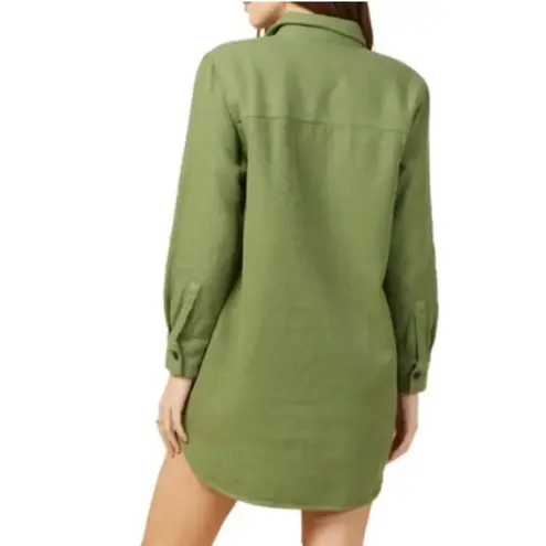 Outerknown Chroma Blanket Shirt Dress Green Medium