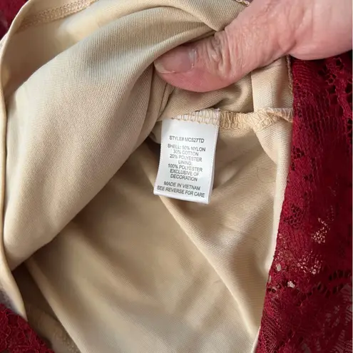 Ryan Michelle Burgundy Lace Midi Dress | Size XL | Made in Vietnam Red