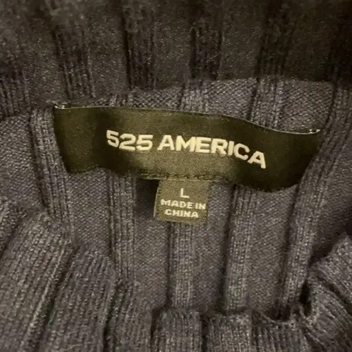 525 America Blue Striped Knit Sweater Womens Large Fitted Anthropologie Stretch