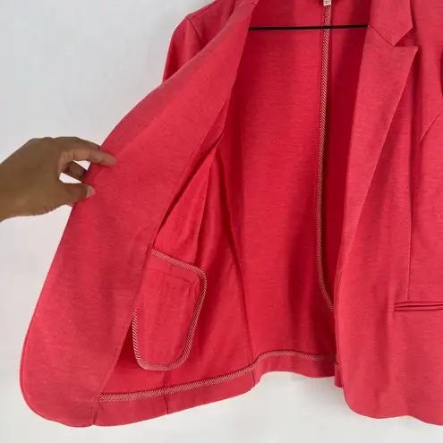 Skies Are Blue Blazer Jacket Womens M Heather Coral Pink Notch Lapel Open Front - Image 8