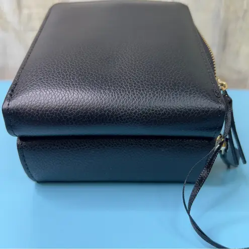 Triple Zippered Crossbody Wallet/Phone/Purse Black Color w/Guitar Straps