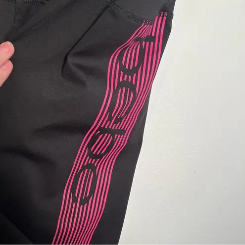 Bebe  Sport Bike Shorts Black Pink Stripe