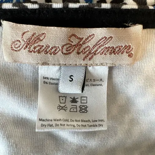 Mara Hoffman Womens Long Sleeve Ponte Shift Dress S Small Black White Blue Star