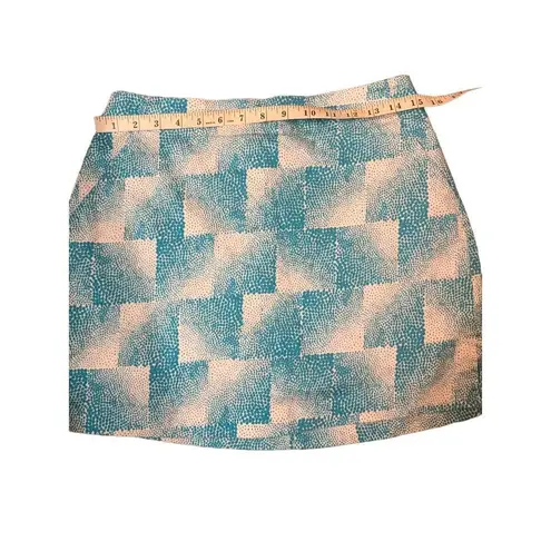 Lady Hagen  Women's Size 4 Golf Skirt Skort Turquoise Blue Dot Square Cotton EUC