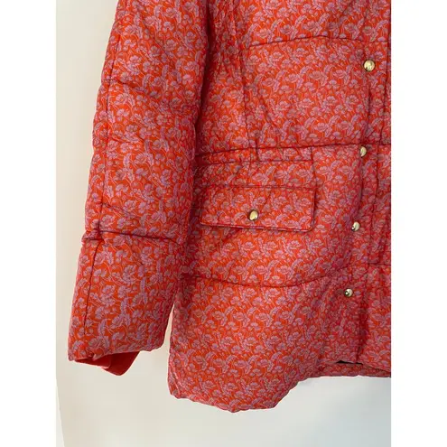 J Crew New Chateau Puffer Coat In Liberty Toutouayette Fabric Winter Pink Red S