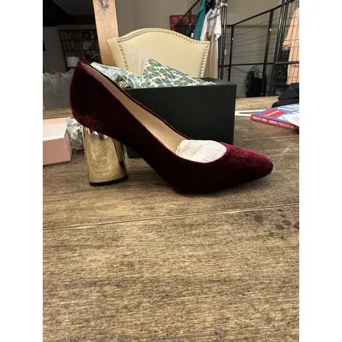 NEW Kate Spade Sybil Pumps Size 8.5 Black Velvet Heels Rhinestones