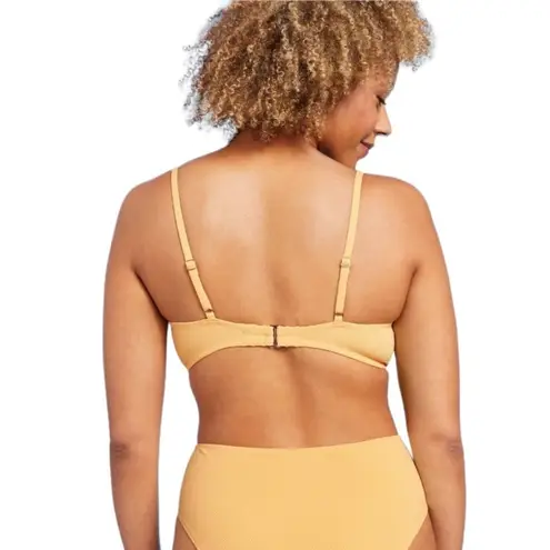 Shade & Shore  Women's Yellow Light Lift Front Tie Bikini Top Size 36C NWT